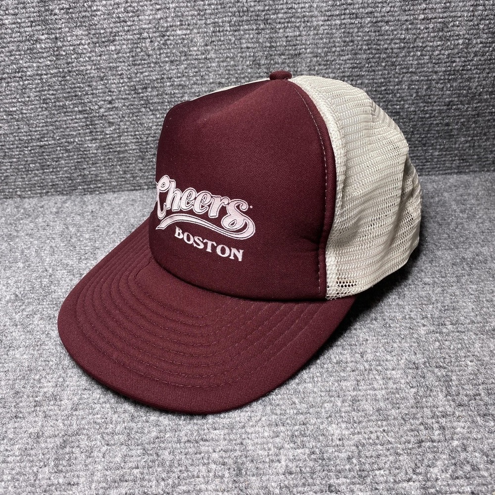 Vintage Sportcap Hat Mens OSFA Maroon Cheers Boston Trucker Snapback Mesh Back